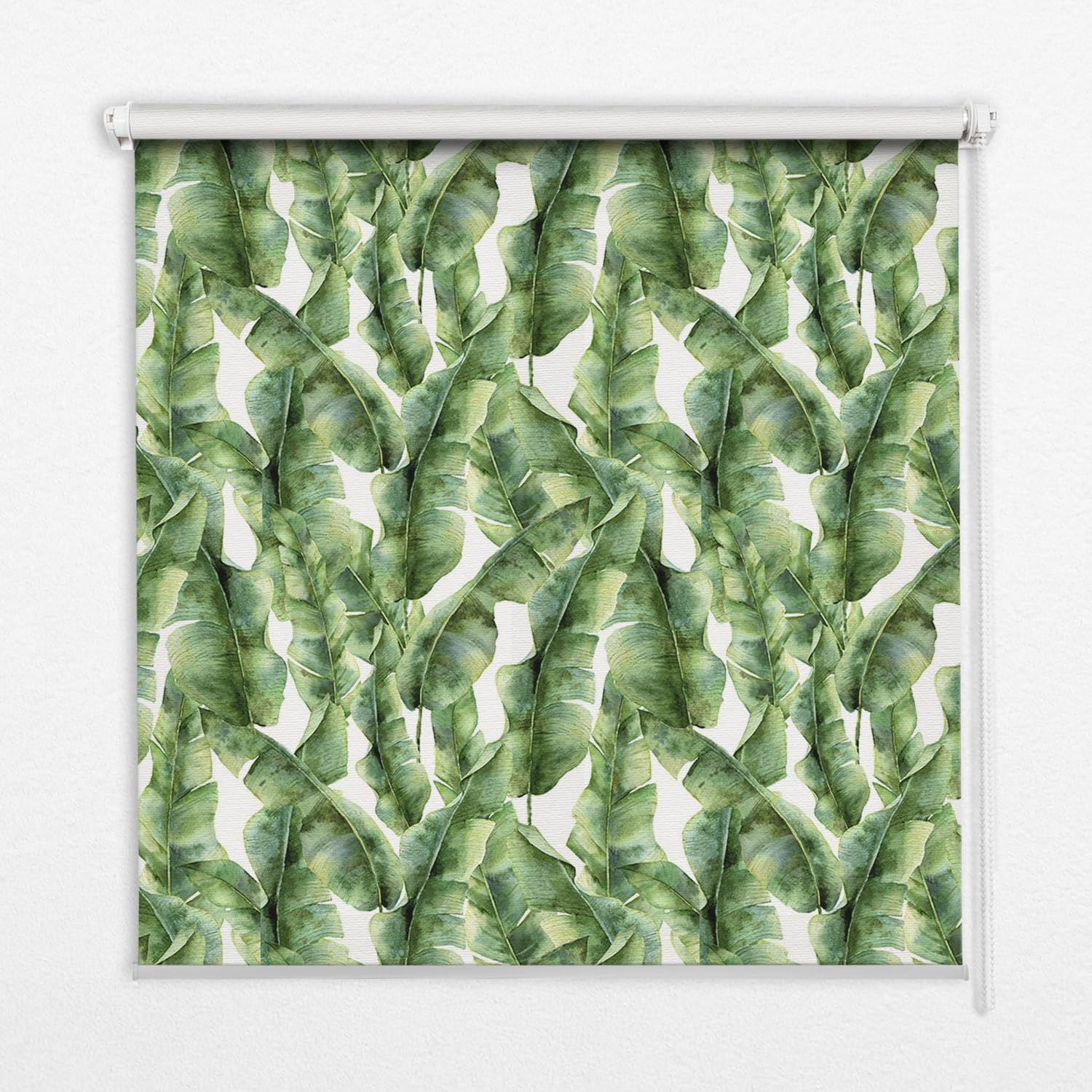 Store Enrouleur Perméable Tulup Store sans percage 50x50cm Banne Motif Feuilles