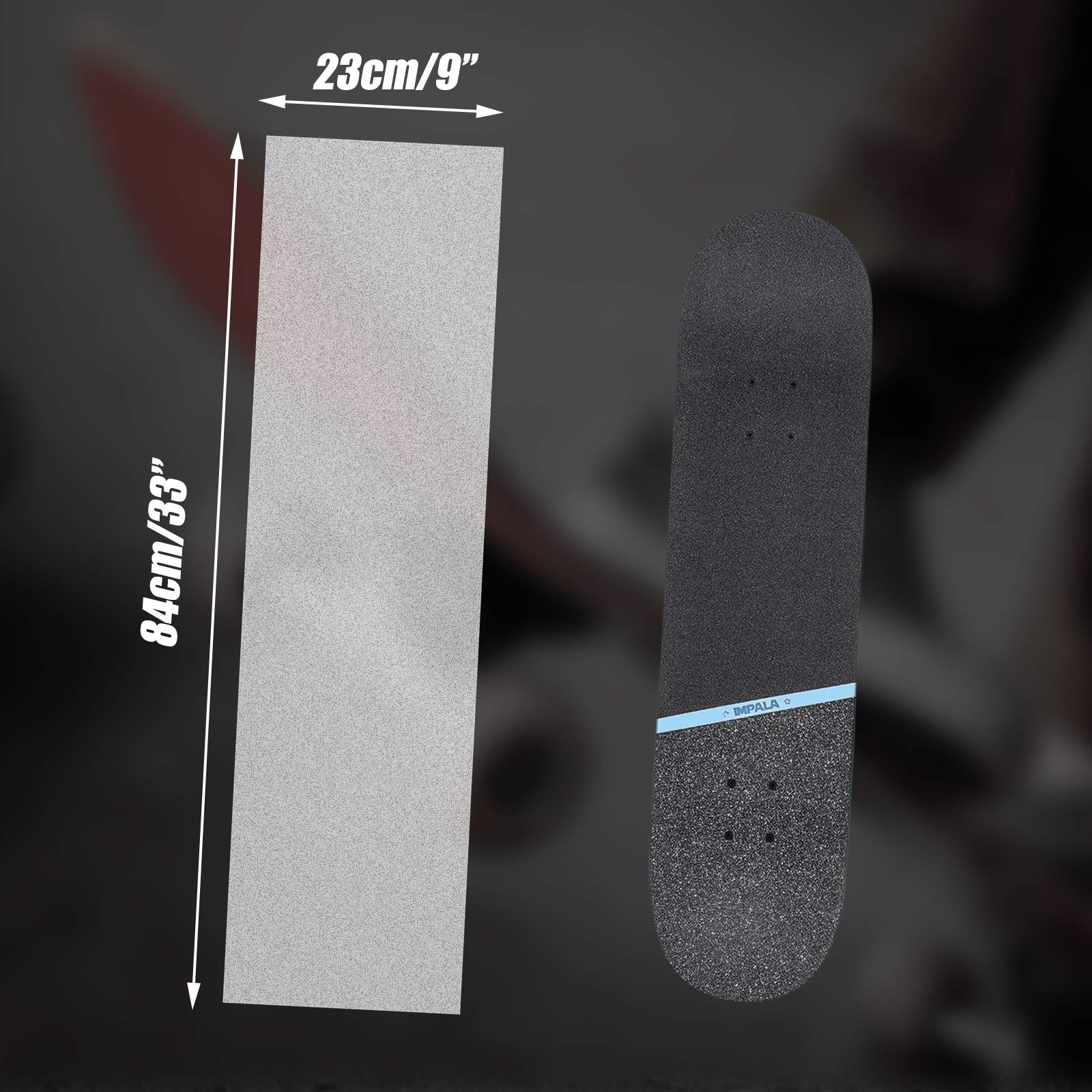 Foglio Grip Tape Per Skateboard – 101x28 Cm, Antiscivolo, Impermeabile, Ad Alta Densità – Tagliabile Per Longboard, Scooter, Snowboard