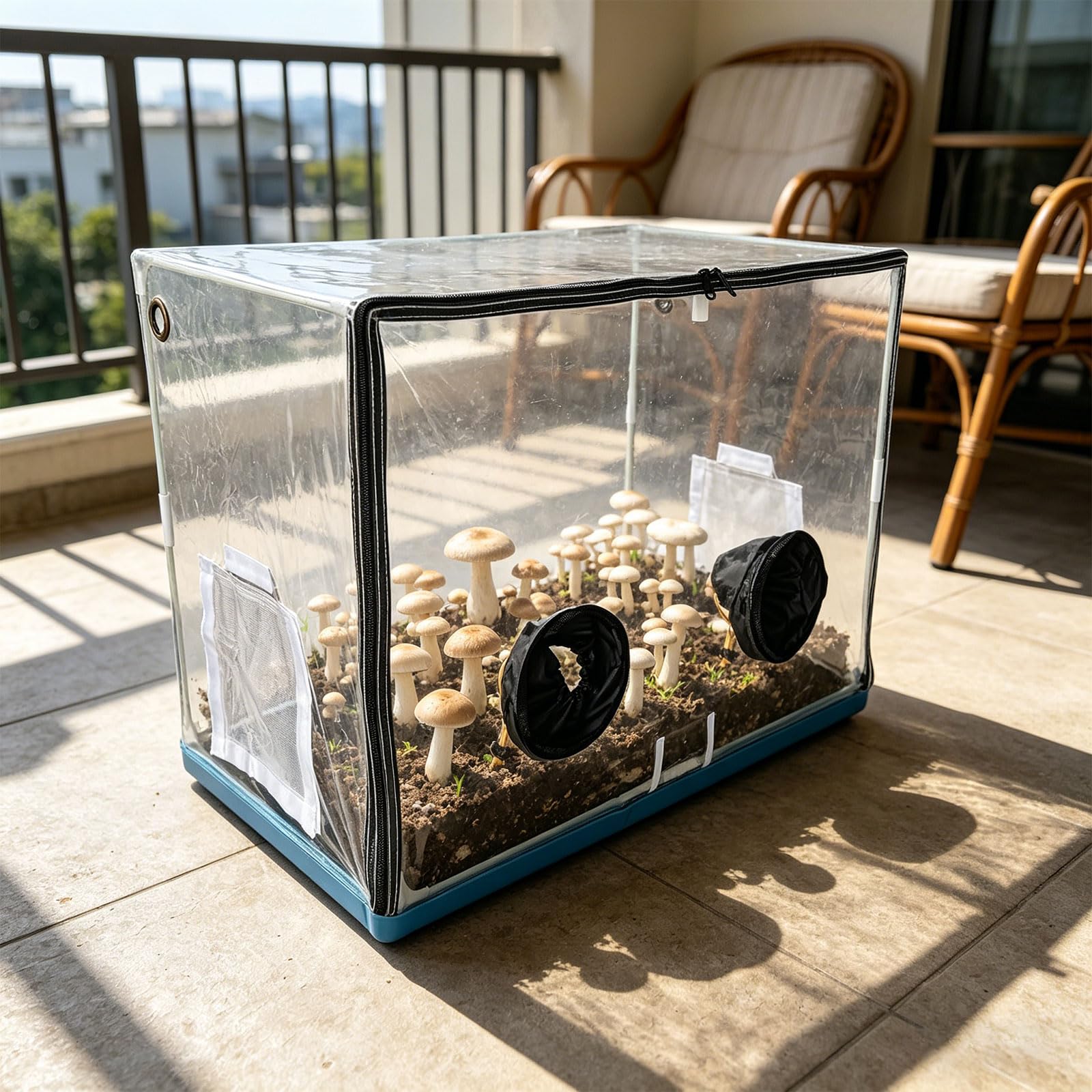 Forniture da giardinaggio per interni per la crescita funghi con struttura in PVC impermeabile per piantare in casa set funghi per hobby
