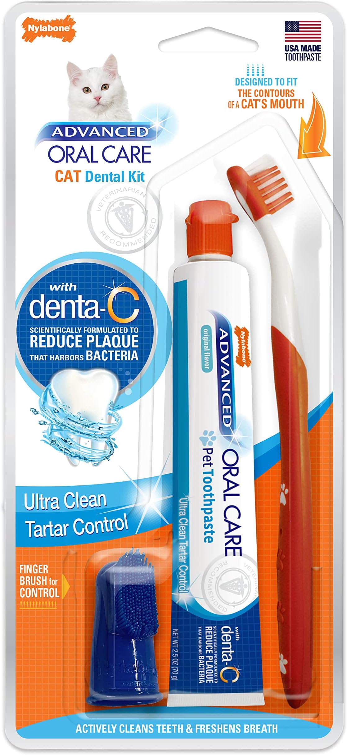 Nylabone Advanced Oral Care Cat Dental Kit Original (3 Count)
