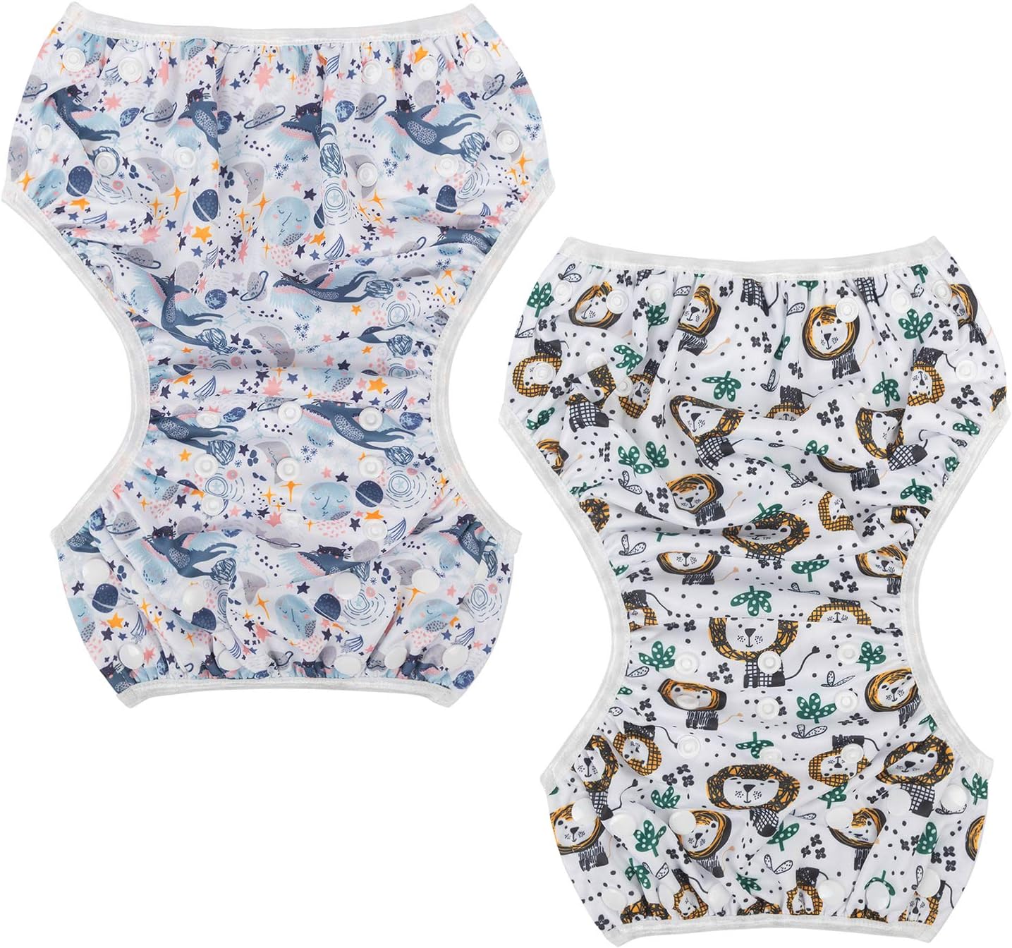 ALVABABY Swim Diapers Boys & Girls Reusable Adjustable 2pcs 0-2 Years YK-H358359 : Clothing, Shoes & Jewelry