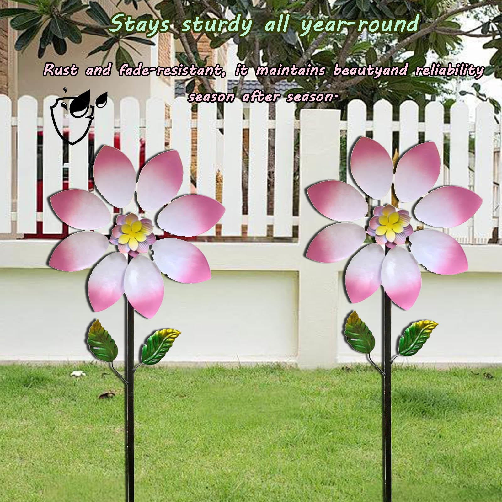 2 Pezzi Girandola A Vento Gigante, Stile Loto Girandola Per Esterni, Mulini A Vento All'Aperto per Decorare Giardini, Terrazze E Prati