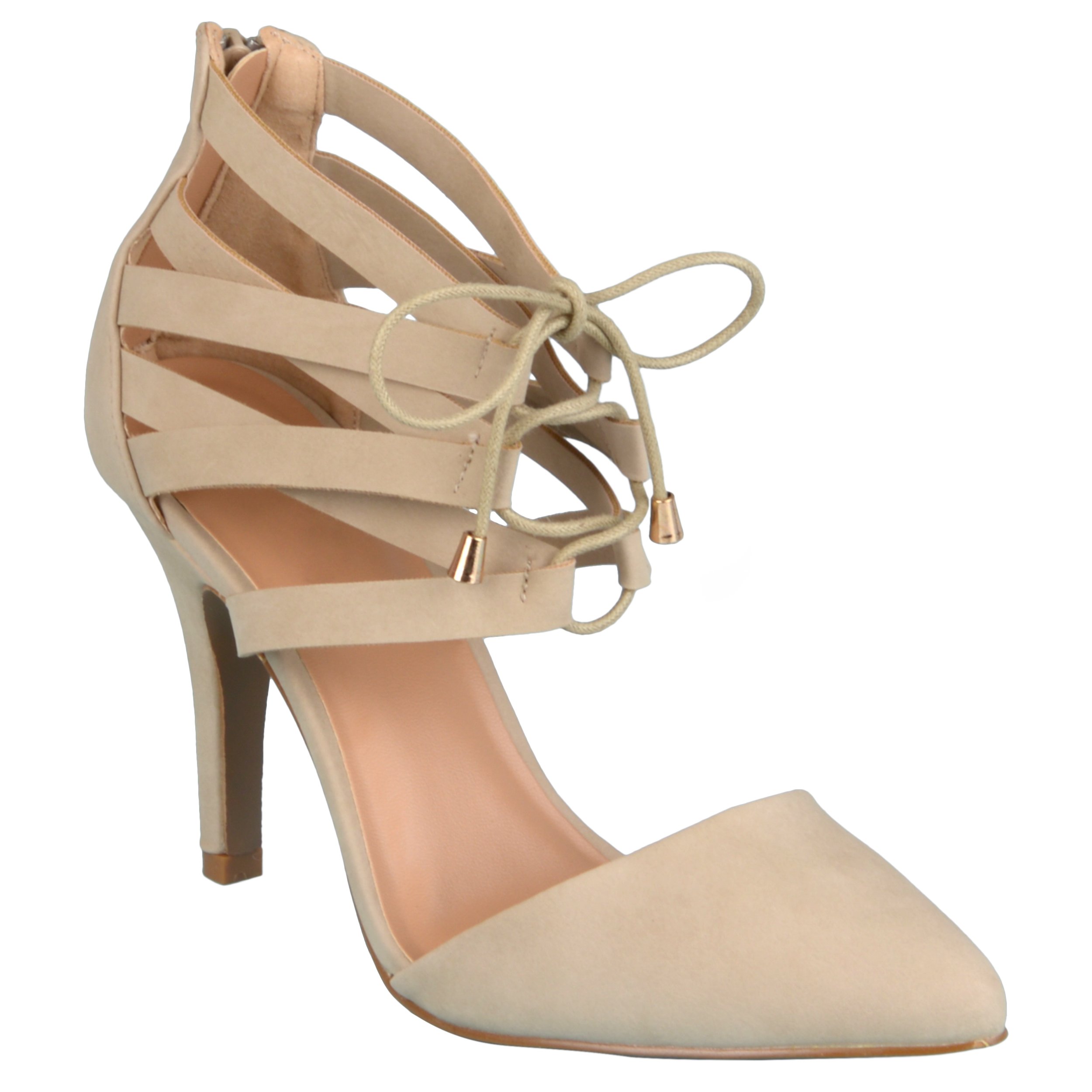 Brinley Co. Womens Strappy Lace-up Heels