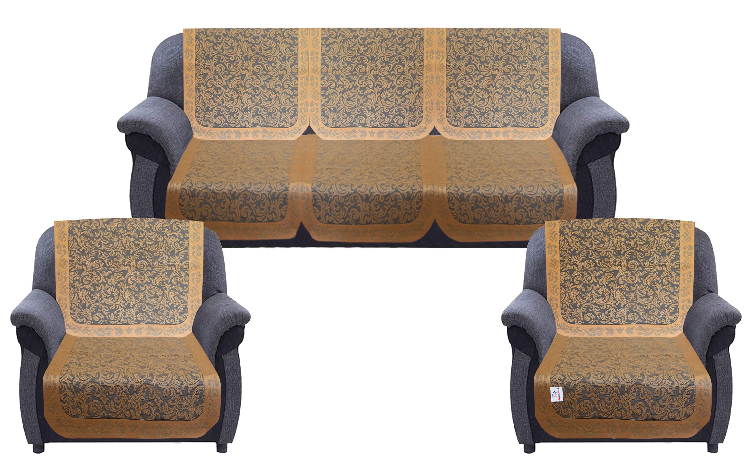 Heart Home Leaf Design 5 Seater Cotton Sofa Cover Set for Living Room, Home & Office (Golden) (B09VGJ97FP) Amazon Price History, Amazon Price Tracker