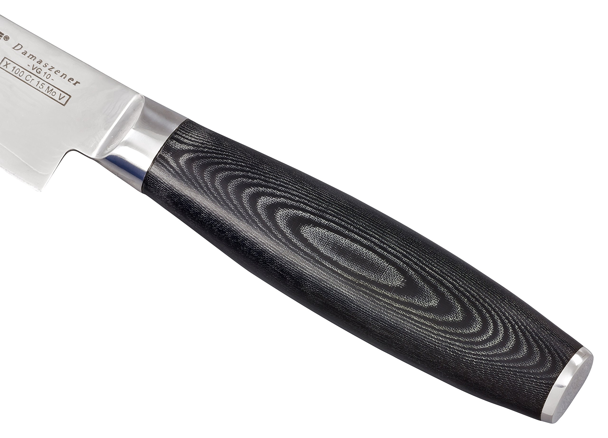 GRÄWE Coltello santoku Damasco 13 cm, 33 Strati con Manico in micarta