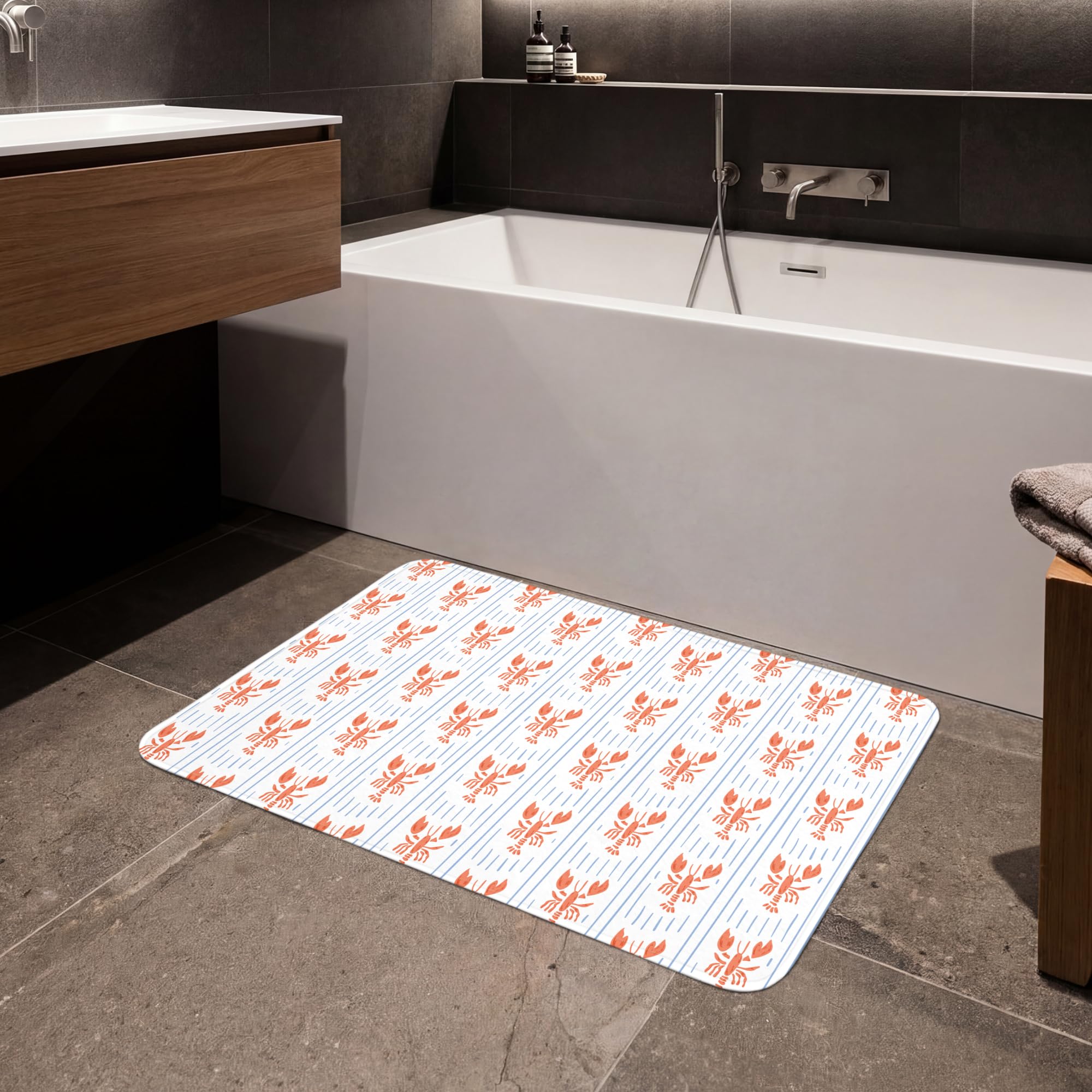Tapis Salle De Bain Decoration Absorbant Antidérapant Lavable Non