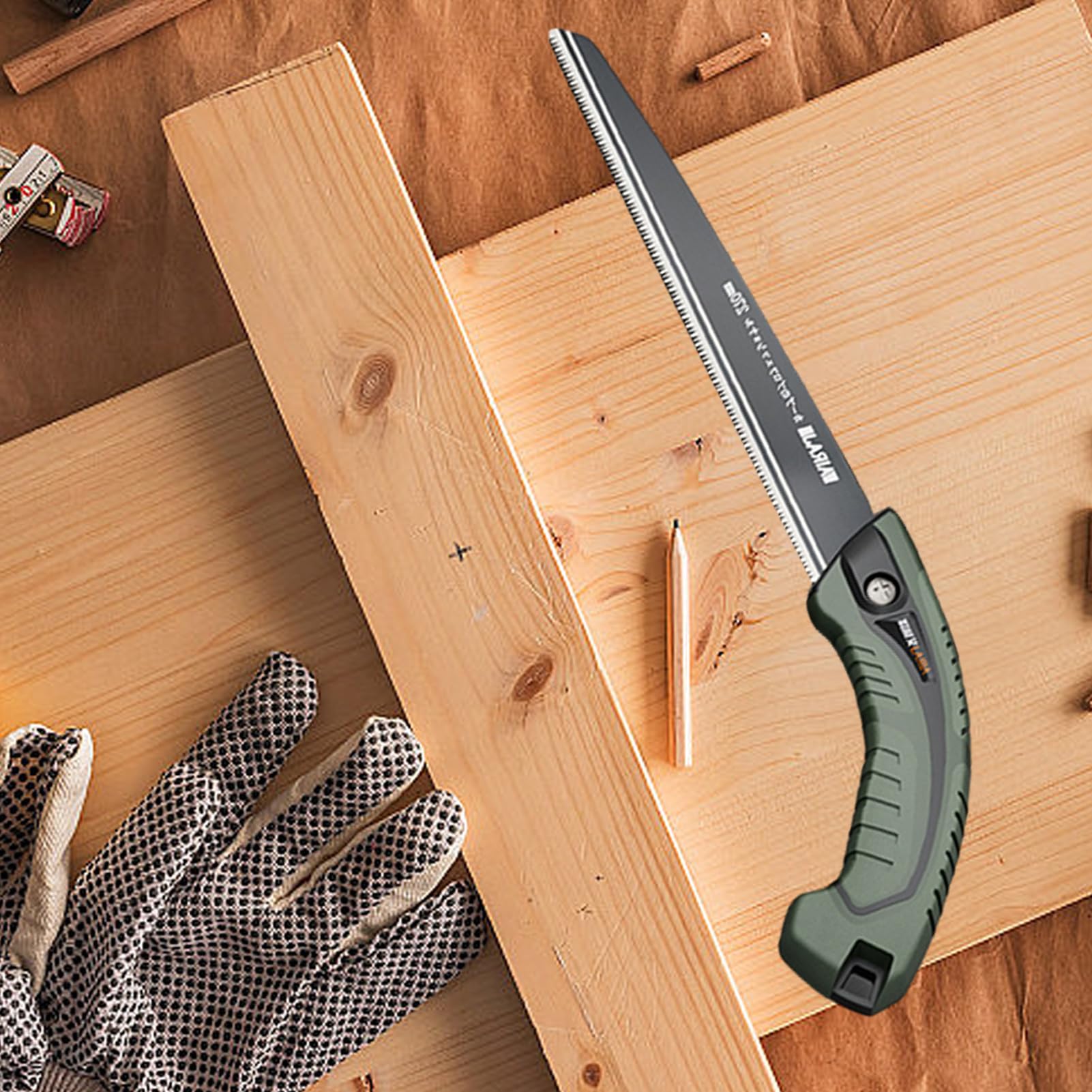 Scie à Main Pour Couper Le Bois – Outil D'Élagage Avec Dents Latérales Et Poignée Ergonomique