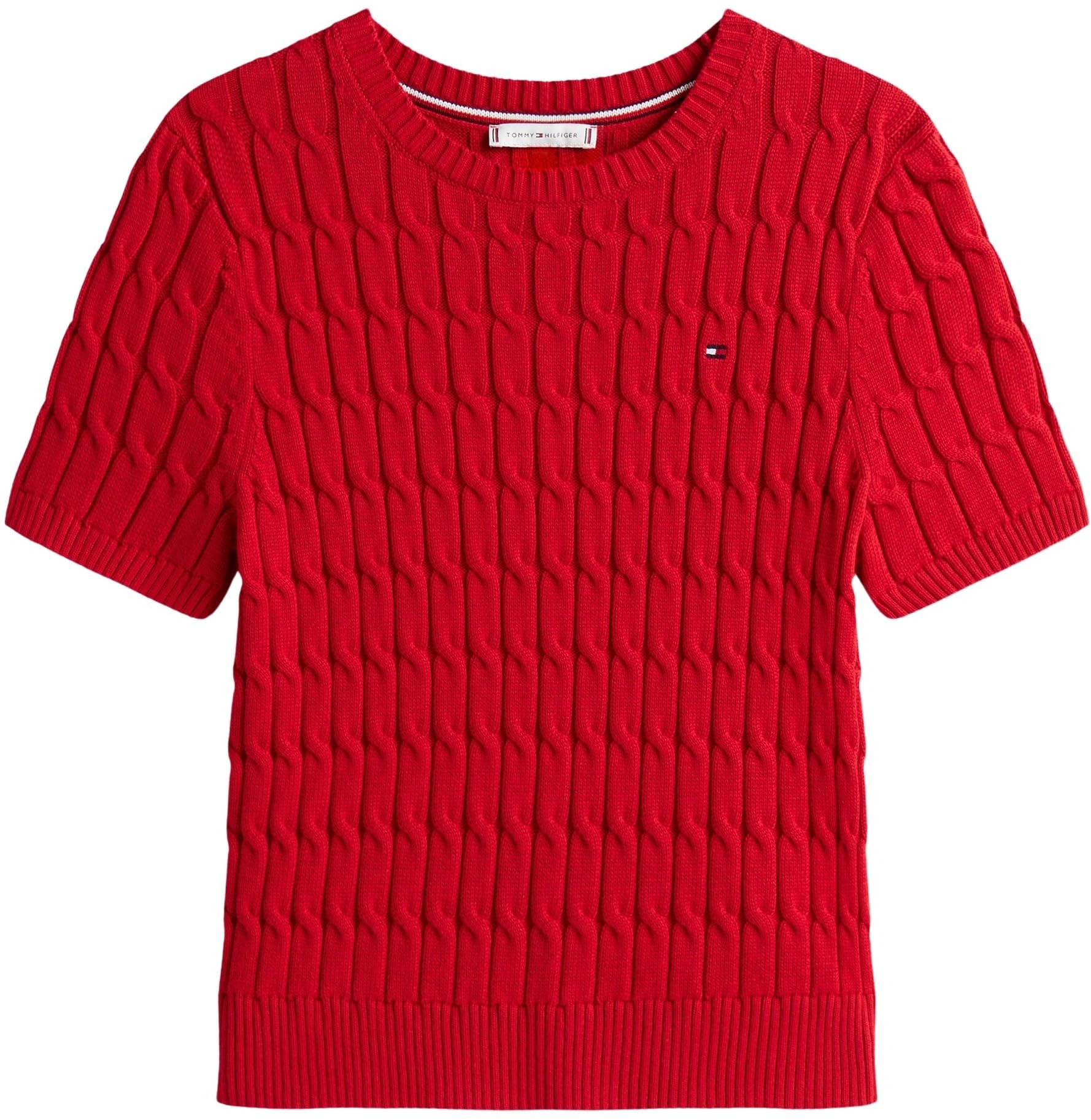 Tommy Hilfiger Damen Co Cable Mid Gg S/S C-nk SWT Ww0ww45656 Pullover (1er Pack)