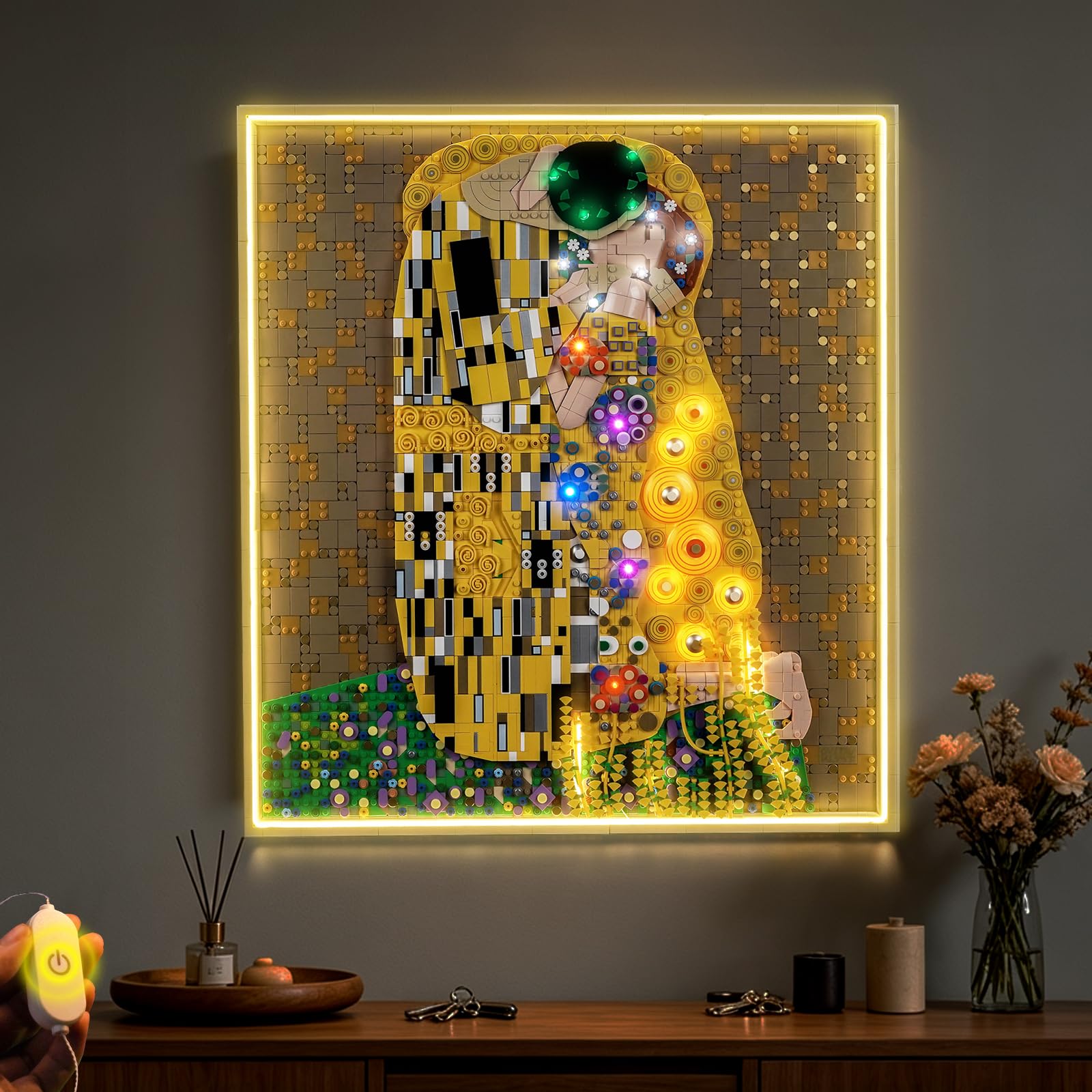 BrickBling Kit d'éclairage LED compatible avec Lego Gustav Klimt - The Kiss