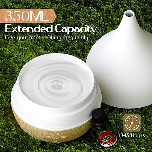 Miniatura 4 de Difusor de aceite esencial, humidificador de aire de niebla fría para habitación grande, difusor ultrasónico silencioso de aromaterapia con luz LED