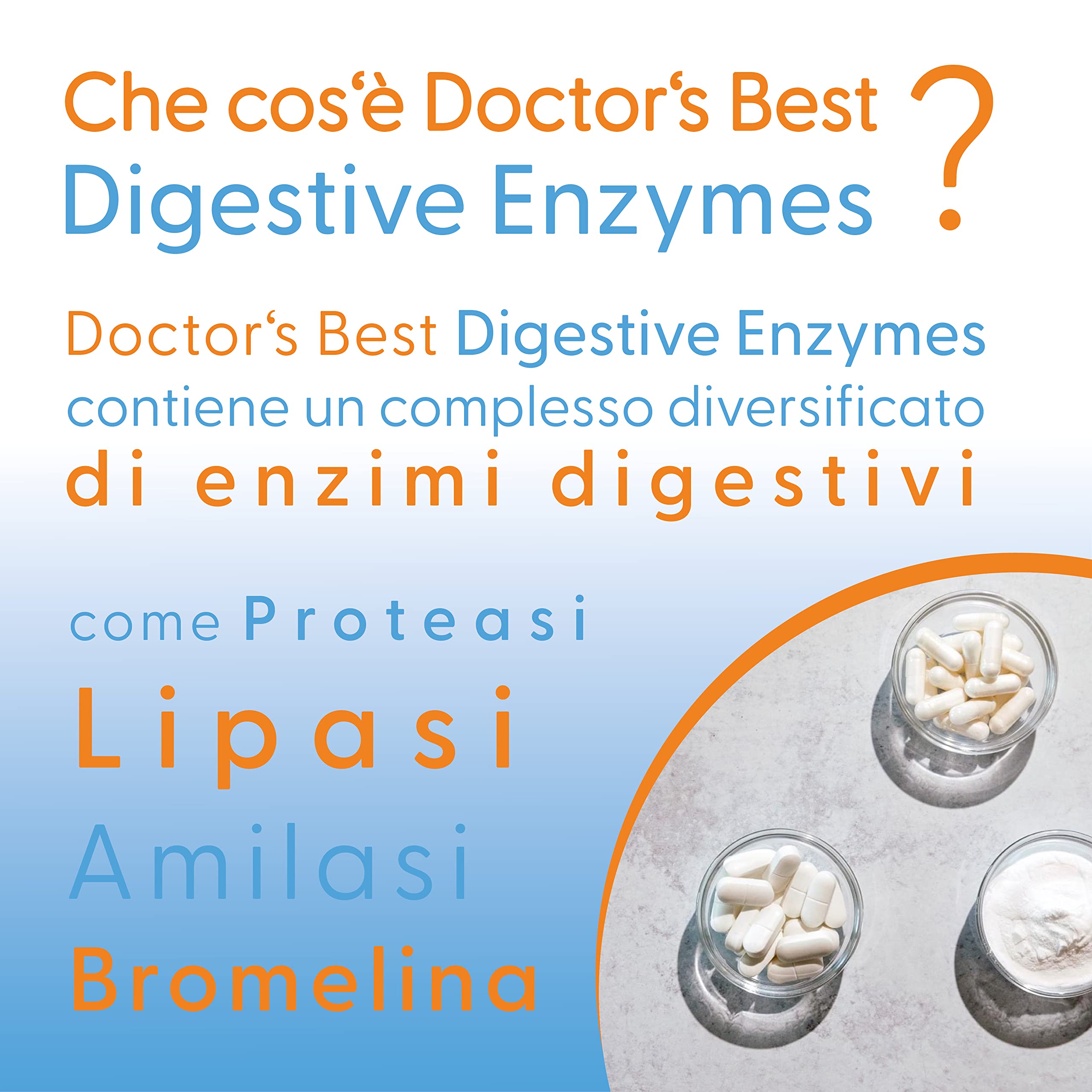 Doctor's Best, Digestive Enzymes (Enzimi Digestivi), 90 Capsule vegetali, Mix di Enzimi, Testato in Laboratorio, Senza Glutine, Senza Soia, non OGM