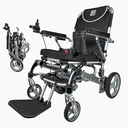 ZiiLIF PC - Silla de ruedas eléctrica plegable ligera (42.1 libras) para adultos con garantía (apta para vuelos)