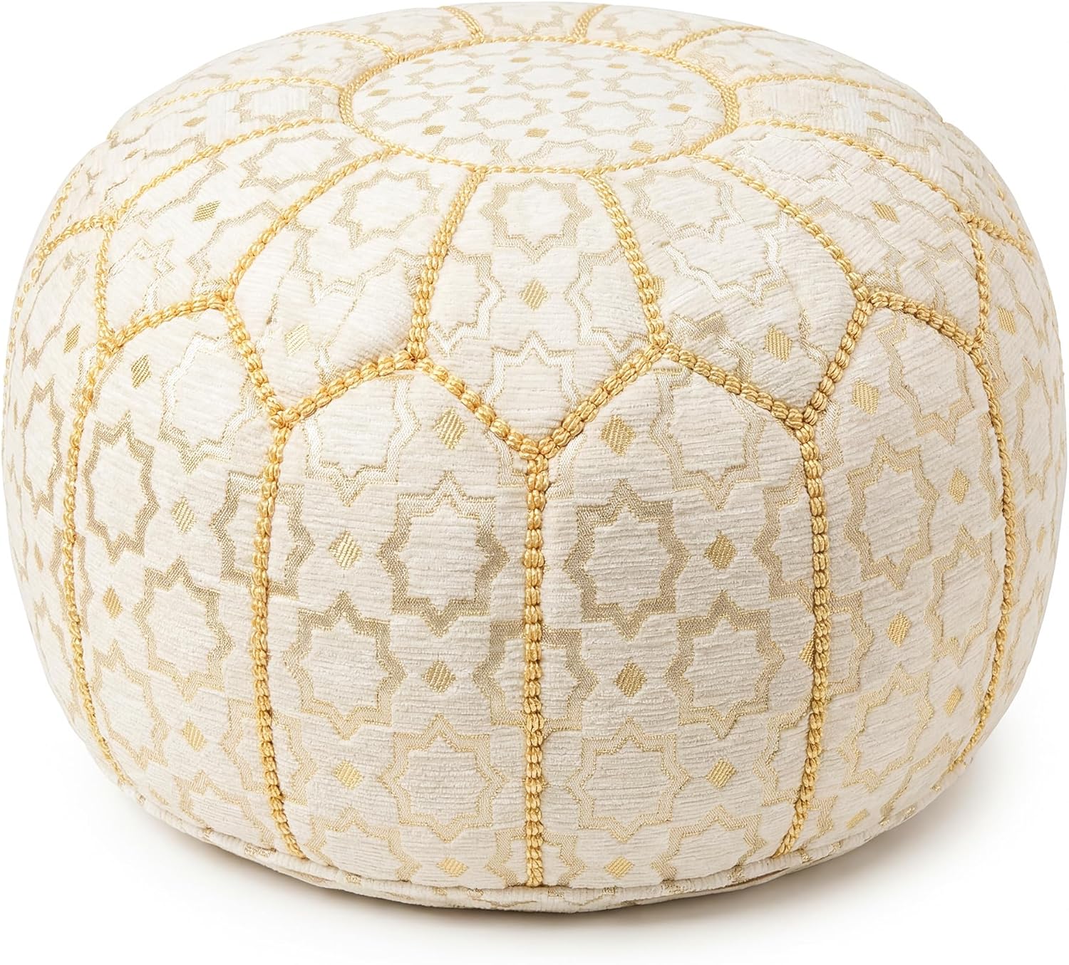 Marrakesh Gallery Bohemian Unstuffed Moroccan Pouf Ottoman, Round Ottoman Foot Rest, Handmade Bean Bag with Large Storage - Cover Floor Chair for Living Room, Bedroom - Ideal as Wedding Gifts