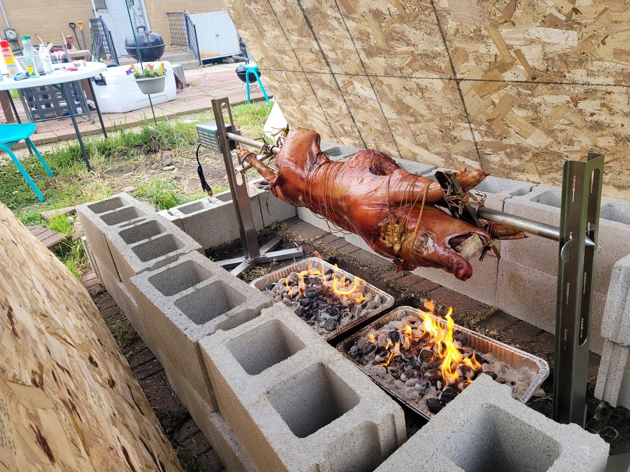 200 Lb Hog Roasting Pit 60” X 42″ Commercial Pig Cooker BQ Grills