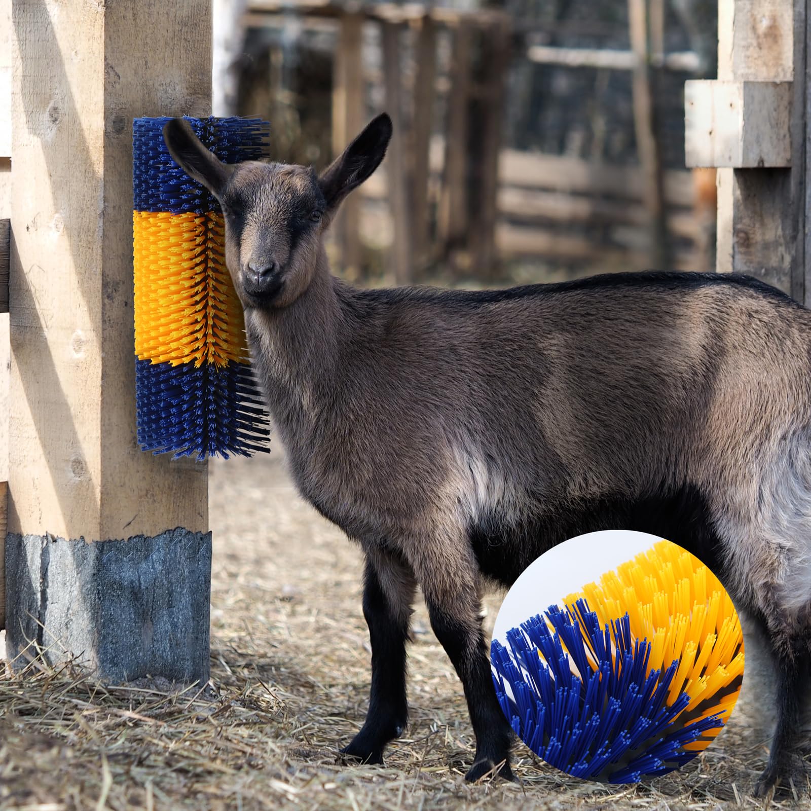 Cepillos rascadores de ganado, cepillo rascador de ganado con 4 tornillos, cepillos de caballo para aseo, alivia la picazón en la espalda, suministros de cabra para caballo, oveja, vaca, cerdo (2