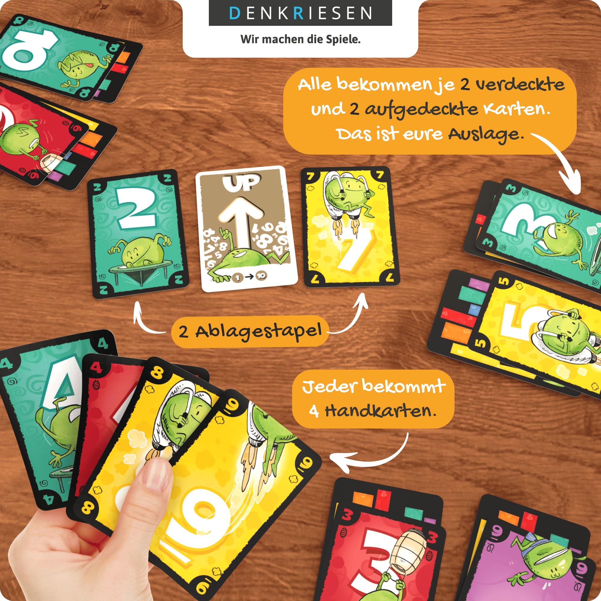 DENKRIESEN Easy Peasy – Nix für Erbsenzähler! | Kartenspiel ab 8 Jahren, Familienspiel für 2–6 Spieler, taktisches Ablegespiel mit Aktionskarten, witzig & strategisch für Spieleabend - 4