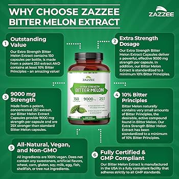 Amazon.com: Zazzee Extra Strength Bitter Melon 25:1 Extract