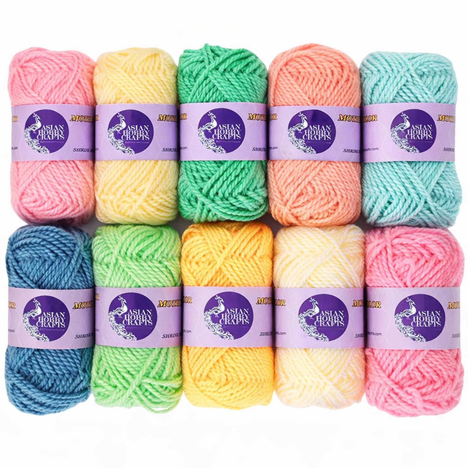 Wool Yarn for Knitting, Woolen Crochet Yarn Thread, Used for Knitting Needles | Set of 10-12g Each Roll | Theme - Neon