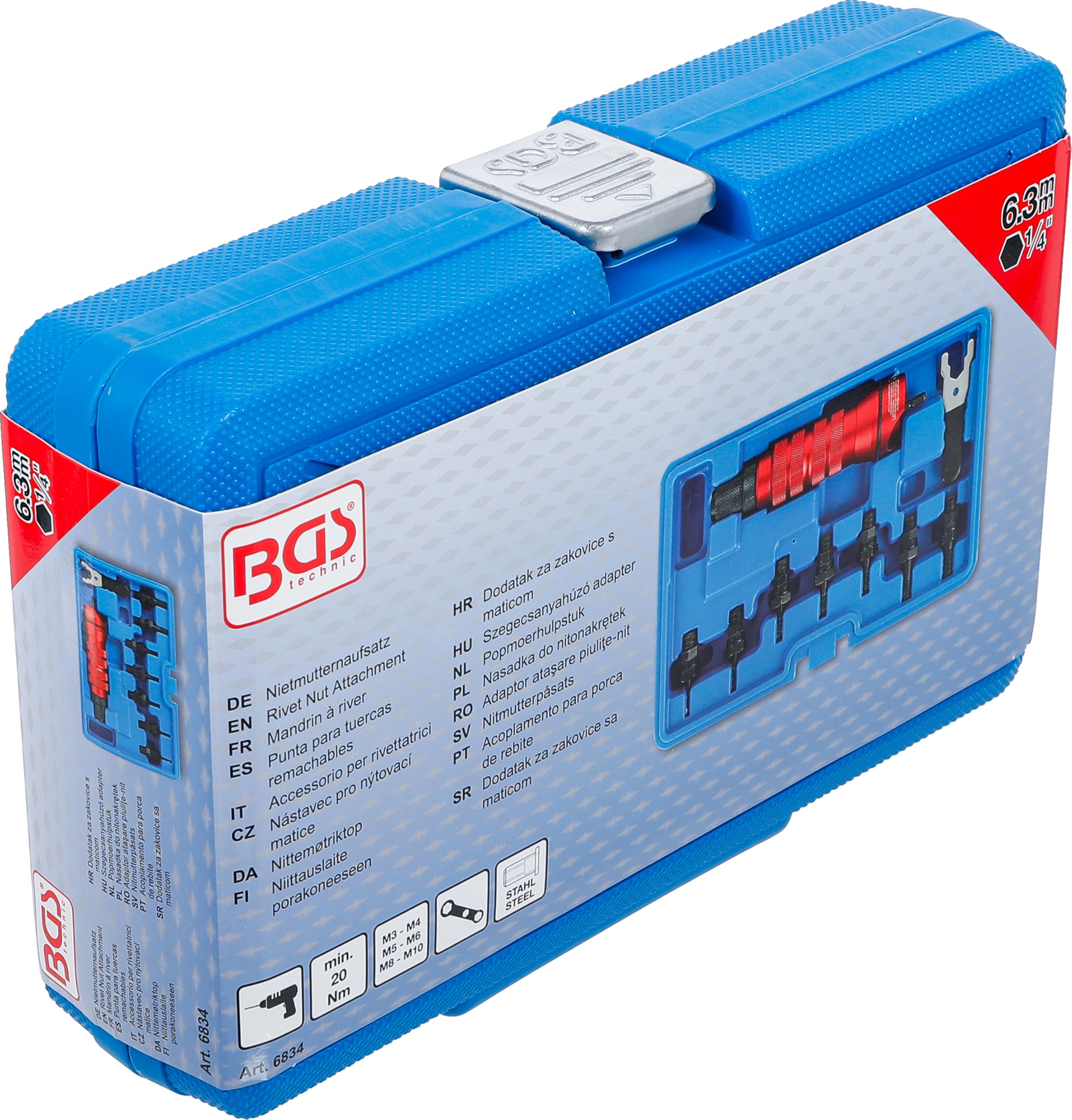 BGS 6834 Accessorio per rivettatrici metallo M3 M4 M5 M6 M8 M10