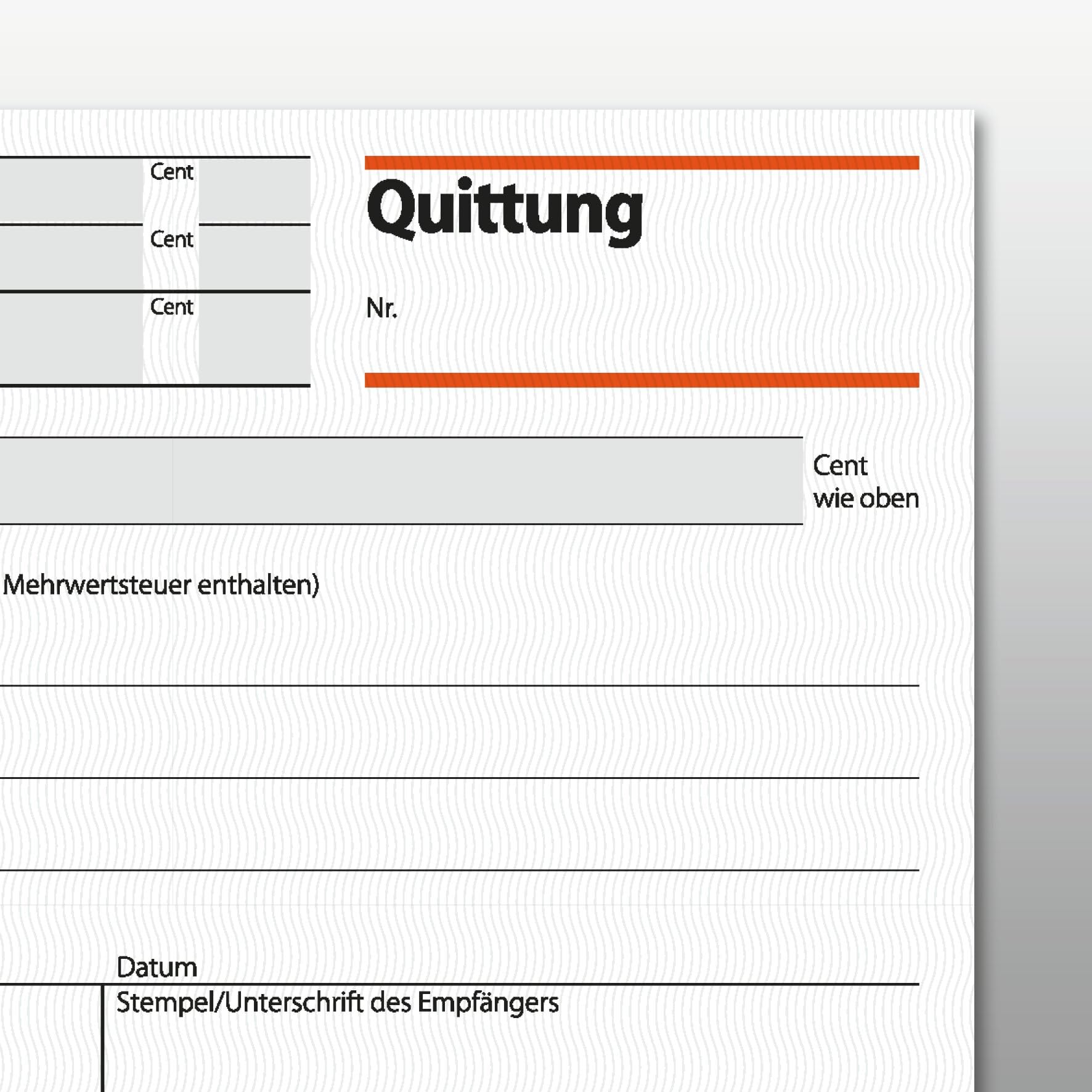 SIGEL QU625/10 Quittungsblock A6 quer, 10 Stück, 2x50 Blatt