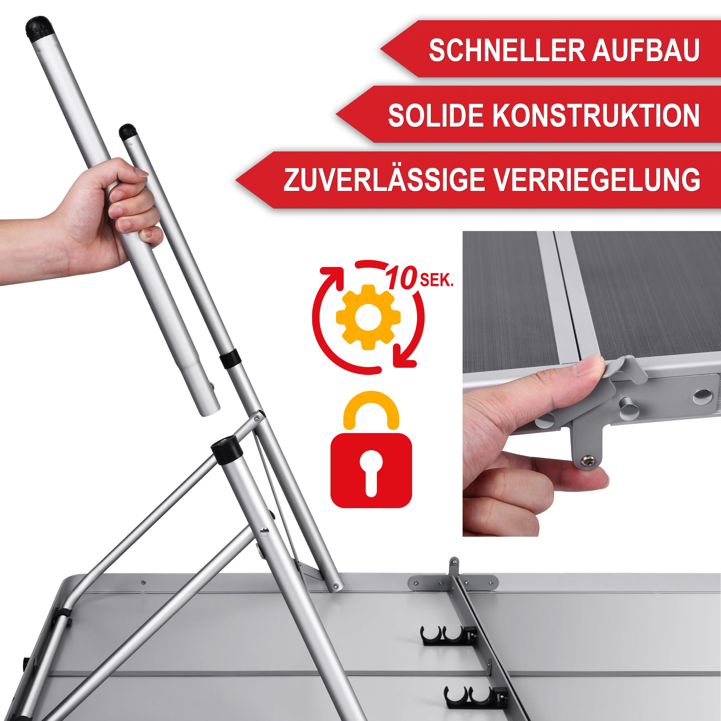 Onbest Klapptisch 3-teilig – Gartentisch klappbar für 6 Personen