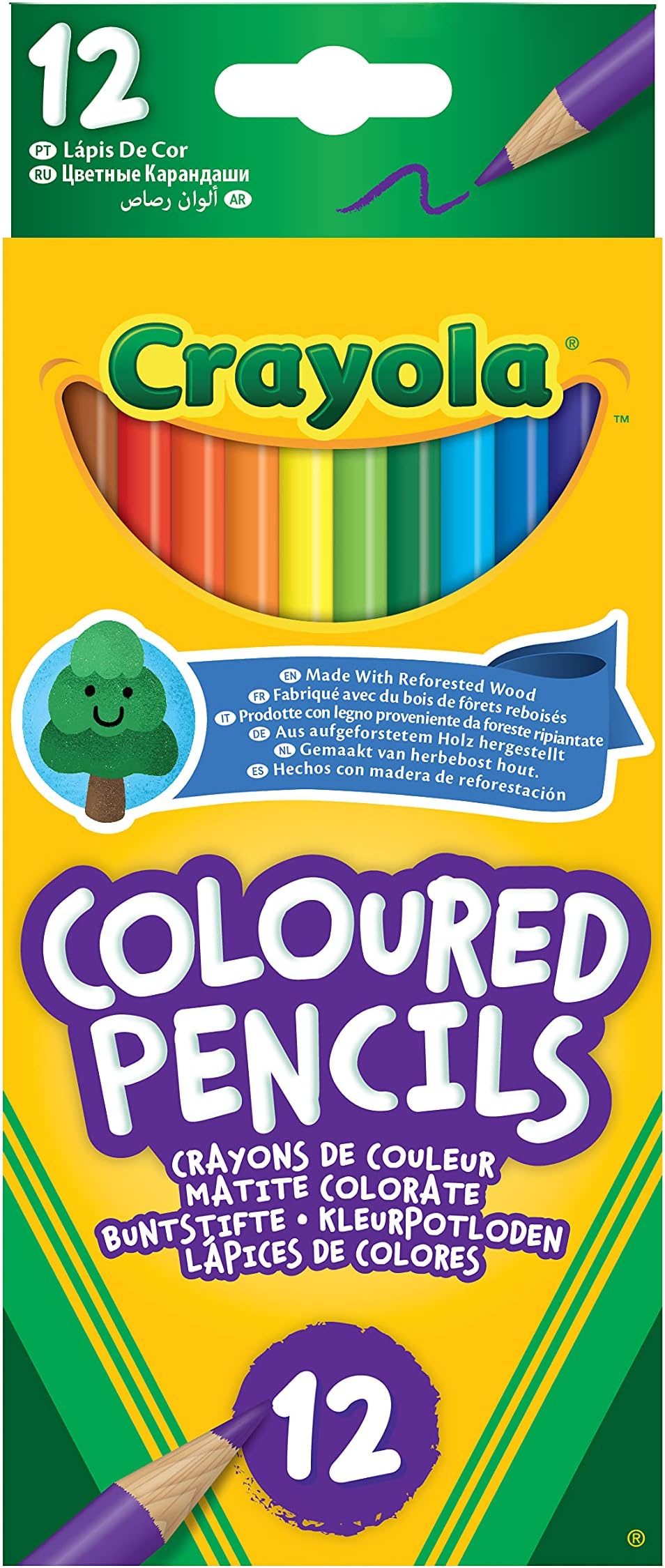 CRAYOLA Colouring Pencils - Assorted Colours (Pack of 12) | A Must-Have for All Kids Arts & Crafts Sets | Ideal for Kids Aged 3+