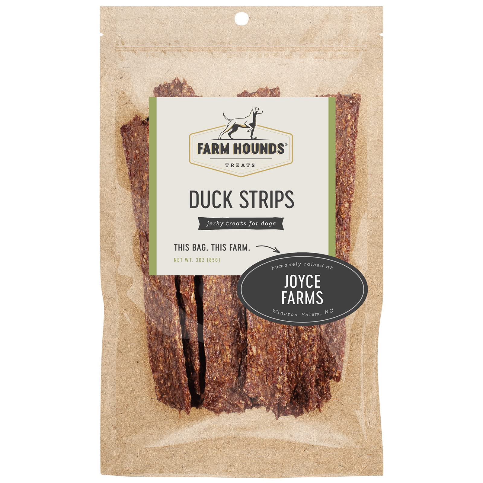 Farm Hounds - Duck Strips - Premium Natural Duck Jerky for Dogs - 100% Humanely Raised Duck - Break-to-Size - Great for Training & Treats - No Added Fillers - Made in USA - 3 oz - 1 Pack