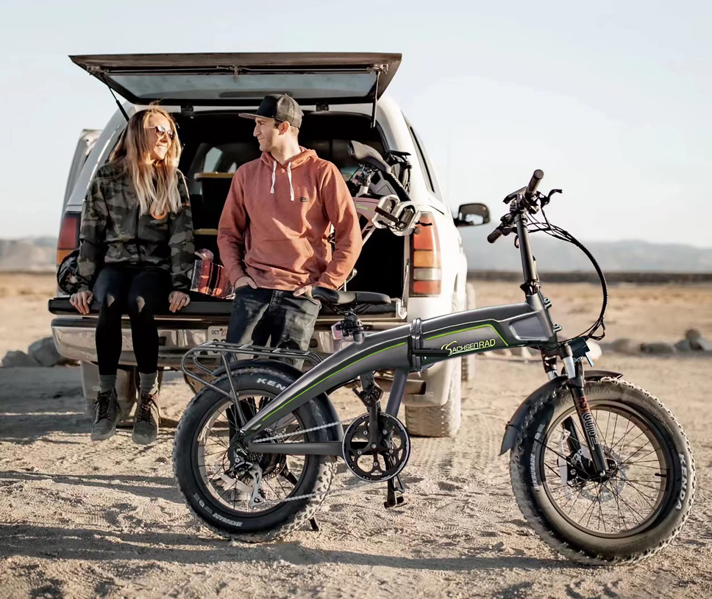 Safari F6 Fatbike Électrique Pliable Pneus Larges Tout Terrain Moteur Central 85Nm Suspension Oléopneumatique Réglable Finition Anodisée Premium