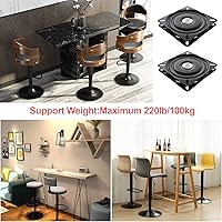 Vista 5 de FengWu Paquete de 2 taburetes de bar giratorios de 6 pulgadas, asiento giratorio de 360, base giratoria cuadrada giratoria para silla reclinable