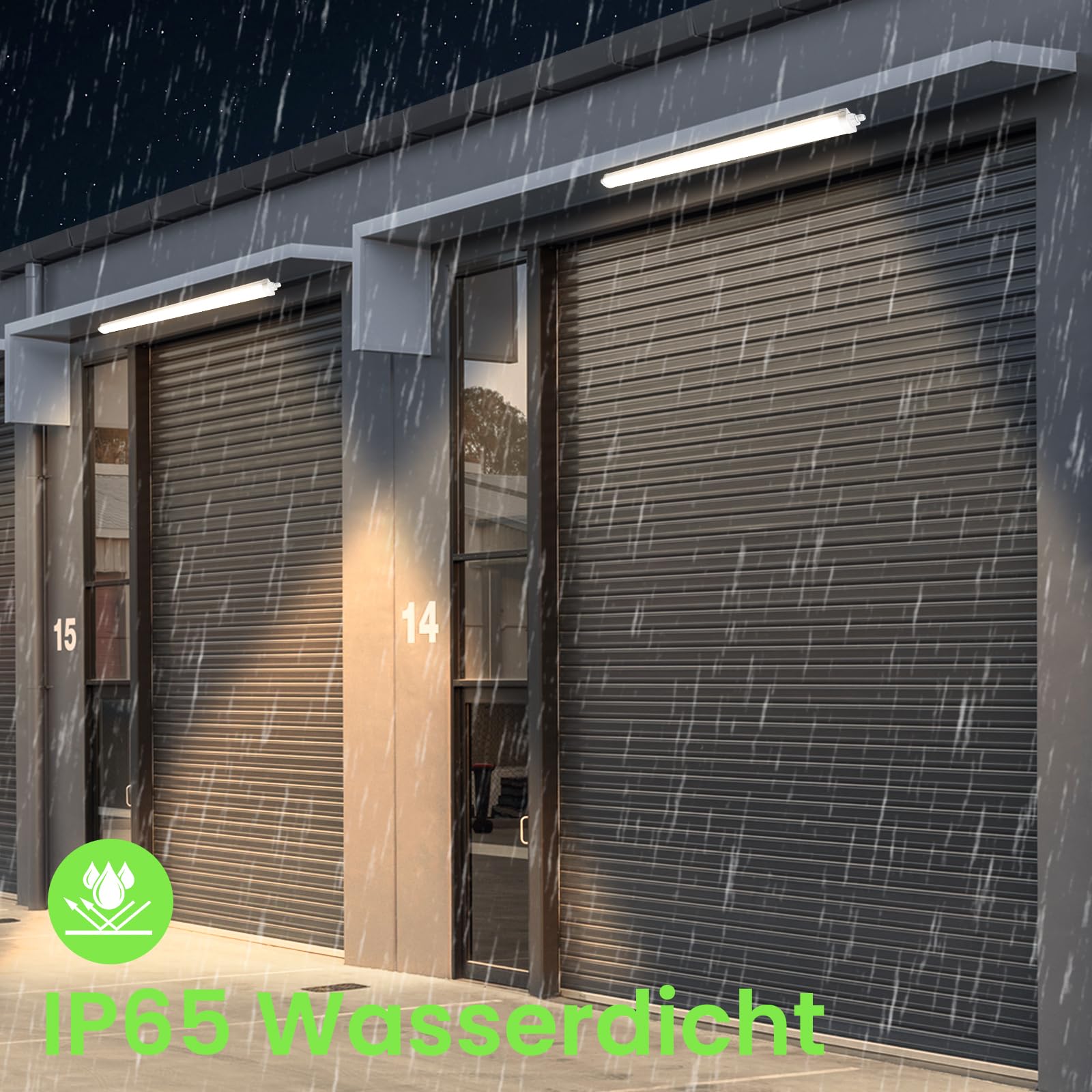 ALUSSO 2 Stück LED Feuchtraumleuchte 120CM, 36W 4320LM LED Röhre 4000K, IP65 Wasserfest Feuchtraumlampe Werkstatt Deckenleuchte für Garage,Keller,Werkstatt,Feuchtraum,Bad,Büro,Warenhaus
