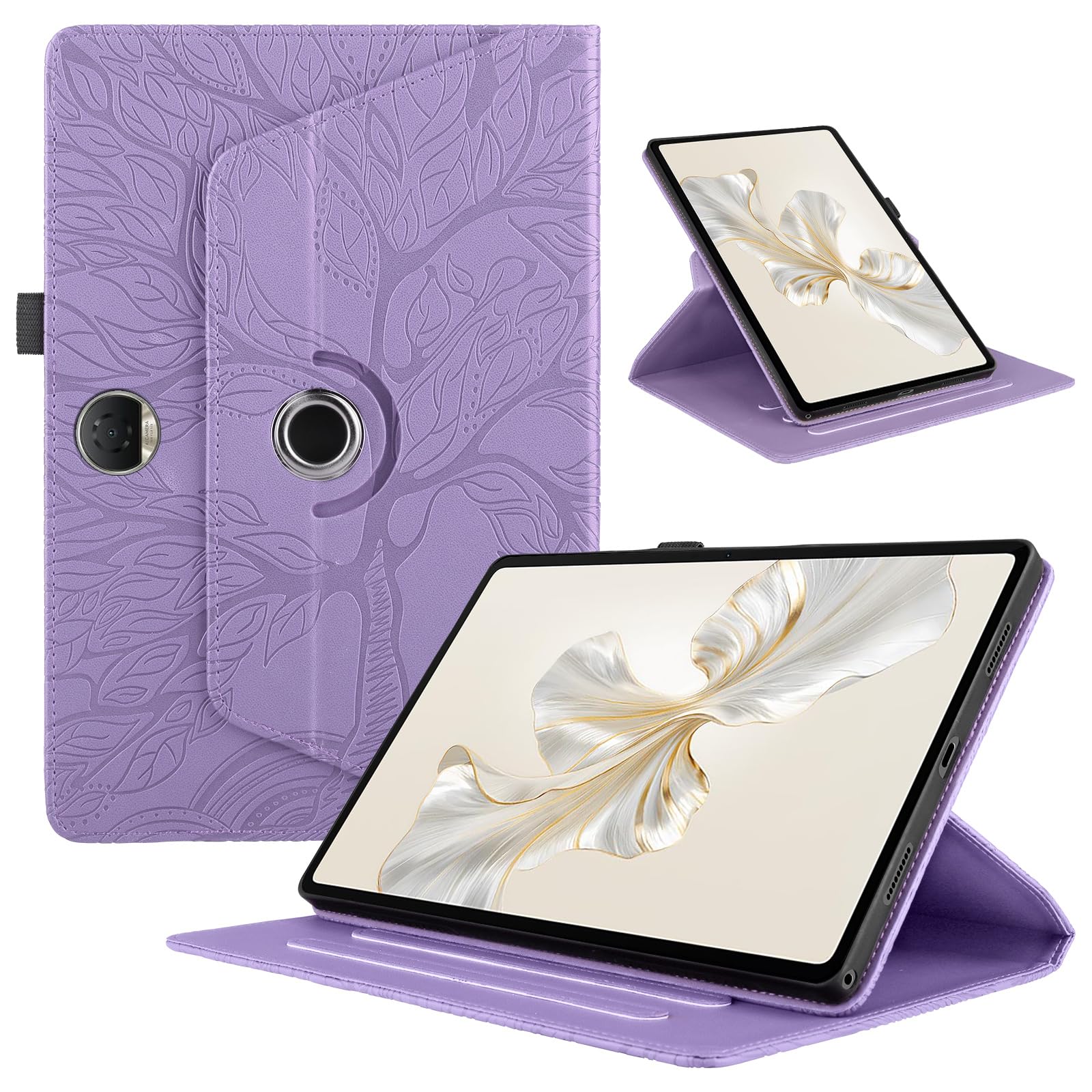Funda para Samsung Galaxy Tab S9/ S8/ S7 11" (SM-X710/X700/T870) PU Cuero Tablets Protectora Cover 360°Carcasa Giratoria de ángulo Múltiple Stand Función Tablets Funda,Rojo Árboles — view 156