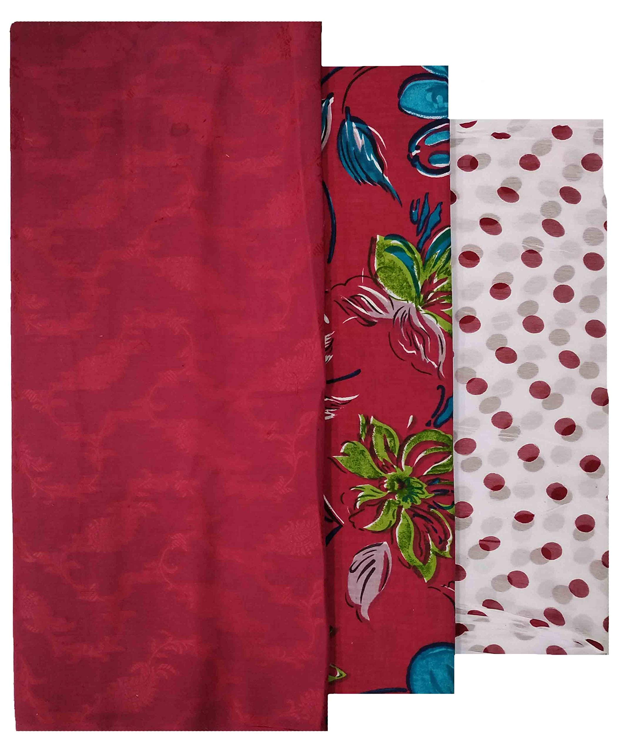 Varun Cloth House Womens Cotton Embroided Salwar Suit Material (vch6607, Pink, Free Size)