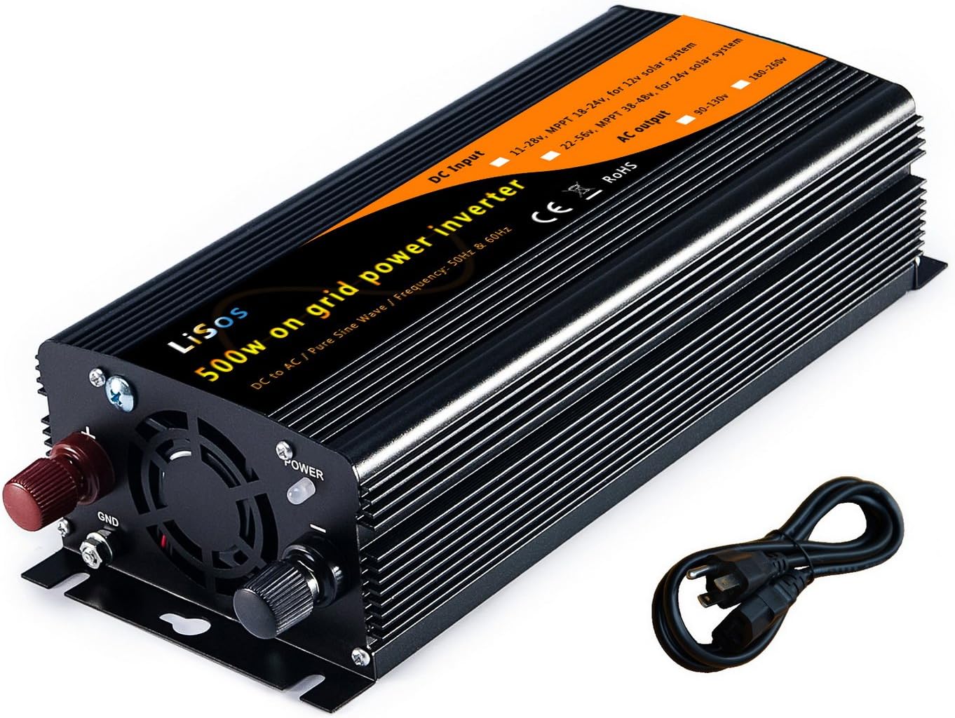 500w Solar Grid Tie Power Inverter Pure Sine Wave DC11-28v to AC90-130v V1 Black