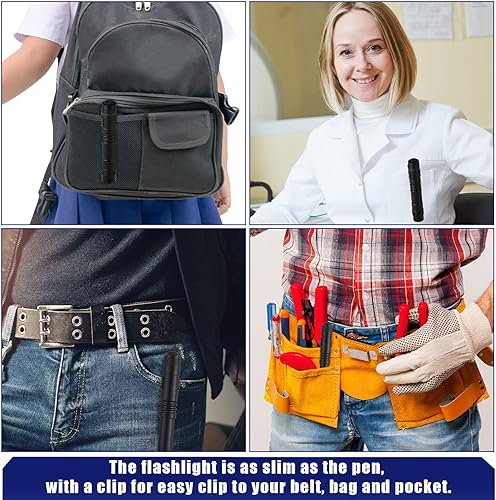 Miniatura 6 de Zhehao 30 mini linternas LED de aluminio brillante con clip, pequeña luz de bolsillo resistente al agua para lectura nocturna, huracán de emergencia