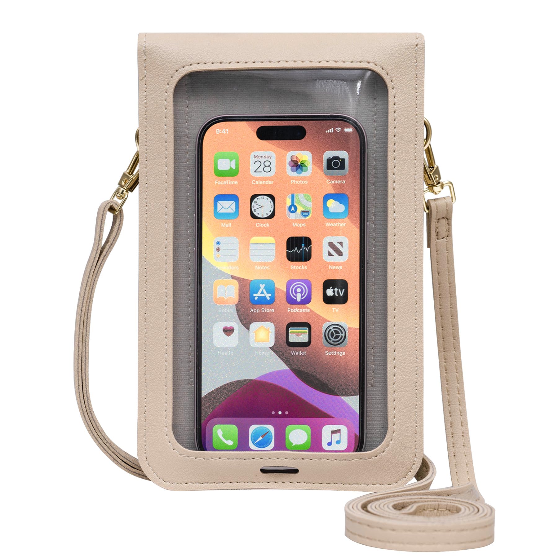 Toptime Small Crossbody Bags for Women, Leather Cell Phone Purse with Adjustable Strap, Handbags Bag for Travel Shopping