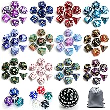 Polyhedral DND Dice Set Fit for Dungeons and Dragons Multi-Colored 15 Pack