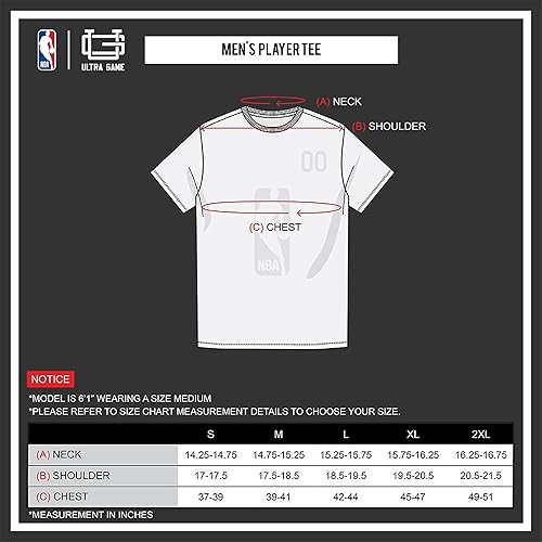 Miniatura 6 de Ultra Game Camiseta de manga corta con nombre y número del jugador de la NBA