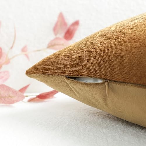 Miniatura 4 de Juego de 4 fundas de almohada decorativas de terciopelo y felpilla con diseño de doble cara para sala de estar, sofá y dormitorio, decoración