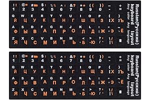 2PCS Russian Keyboard Stickers for Laptop and PC