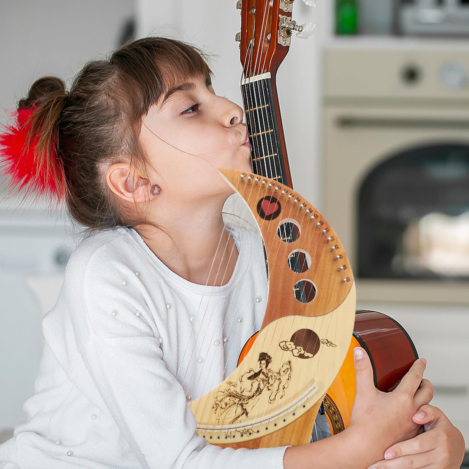 VICASKY Arpa Lira a 19 Corde in Legno di Cedro Tono Caldo e Duraturo Strumento Musicale Antico Portatile per Principianti e Ragazzo Ragazza