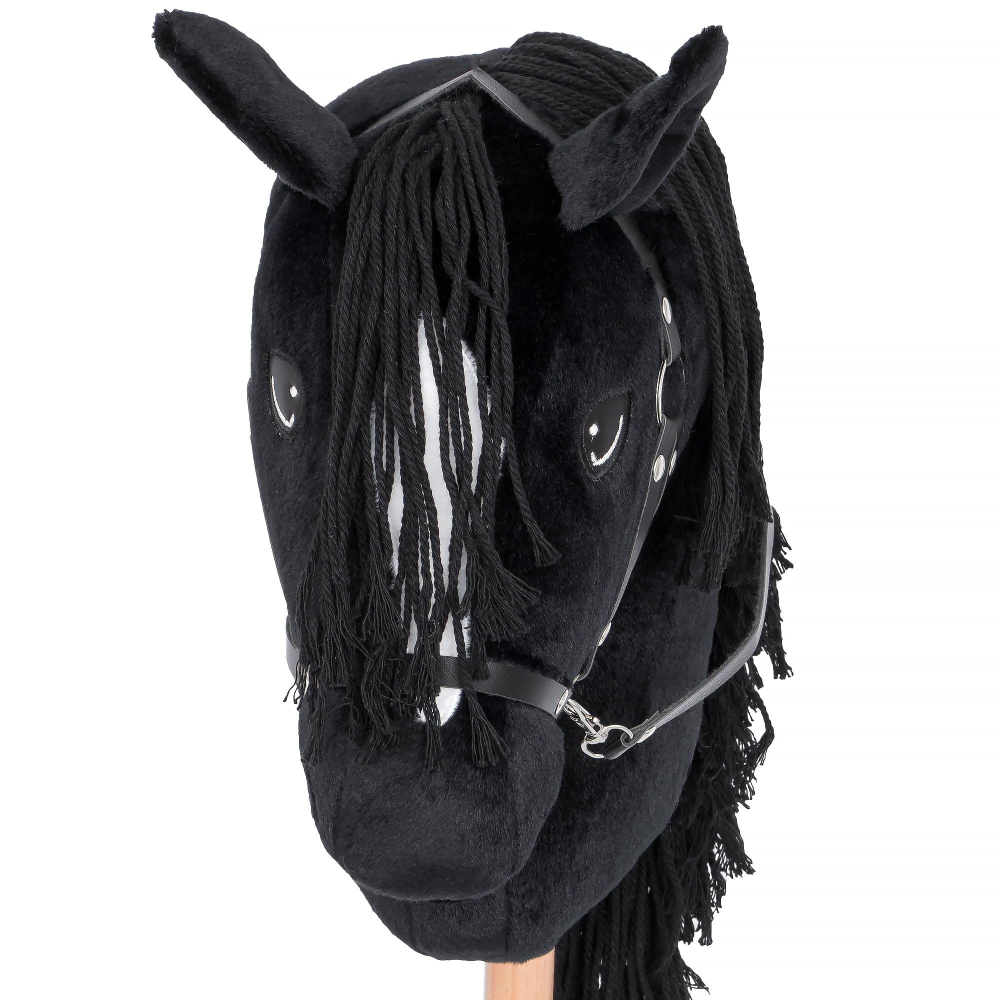 Start Hobby Horse – Cavallo con Bastone Realistico con Testa Morbida in Peluche e Lunga criniera da pettinare – Gioco Creativo e Attivo per Bambini, Regalo Perfetto (Benny (Nero) A3)