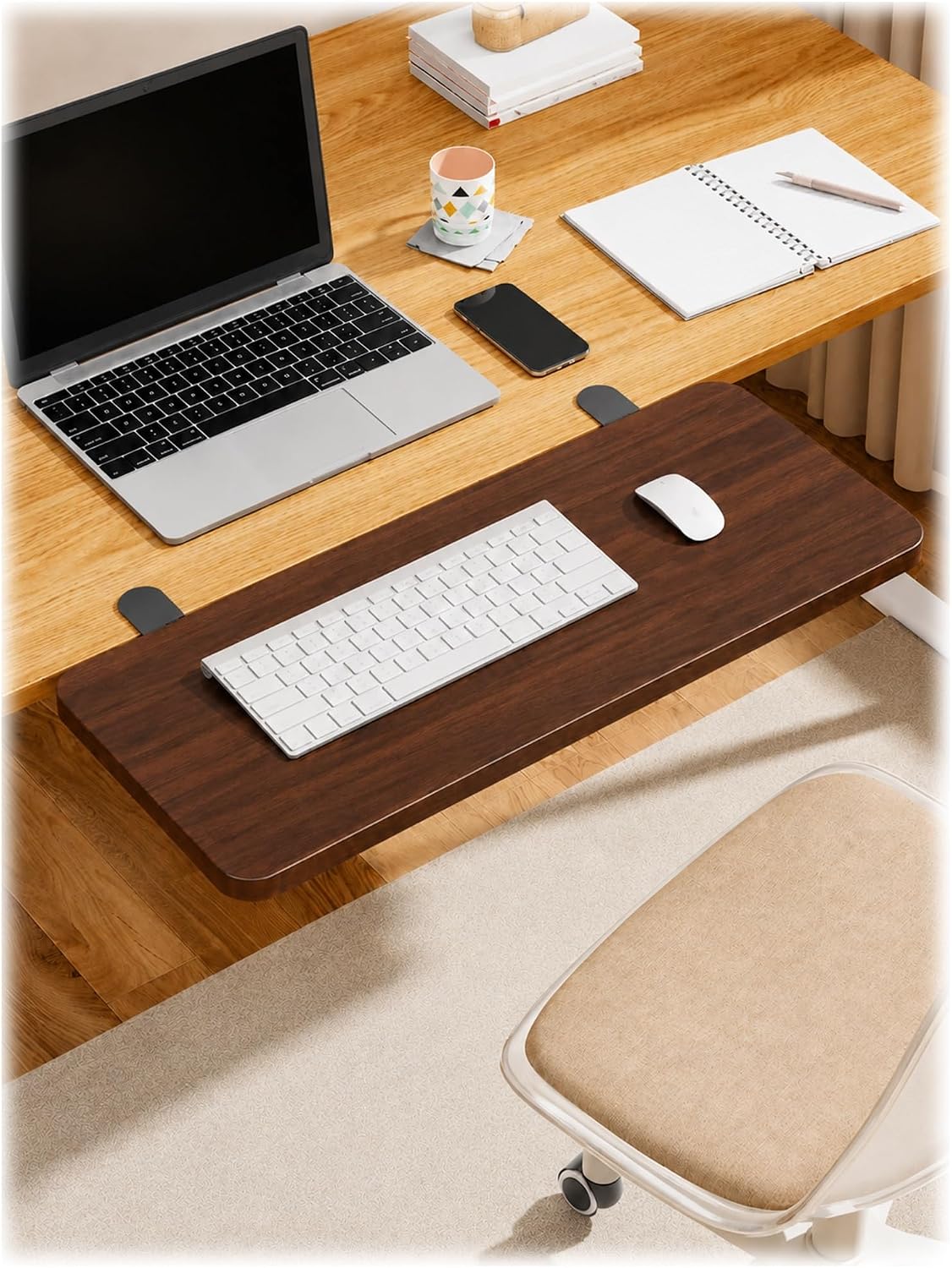 Clamp-on Foldable Window Sill Extender, No Drill Desk & Table Attachment, Space-Saving Workstation, Portable & Adjustable for Home Office Use