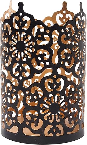 Miniatura 9 de Hosley Juego de 3 candelabros dorados con corte de diamante de 4 pulgadas de alto eleva tu espacio con elegantes portavelas de metal en un paquete