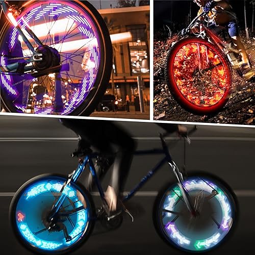 Miniatura 7 de Led Spoke Lamp, Solar Powered Tire Light, Motion Sensor with Waterproof Cycling Gear, Boys with Adults Bike Decoration, Cycle Light, Night Riding