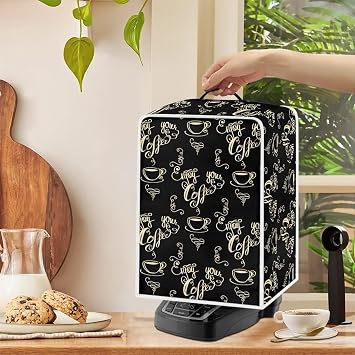 Coffee Maker Cover Coffee Maker Protective Cover Dust Protection Dust Protection Stain Resistant Anti Spill for Home Indoor Office Kitchen Bar Cafe Decor, Enjoy Coffee