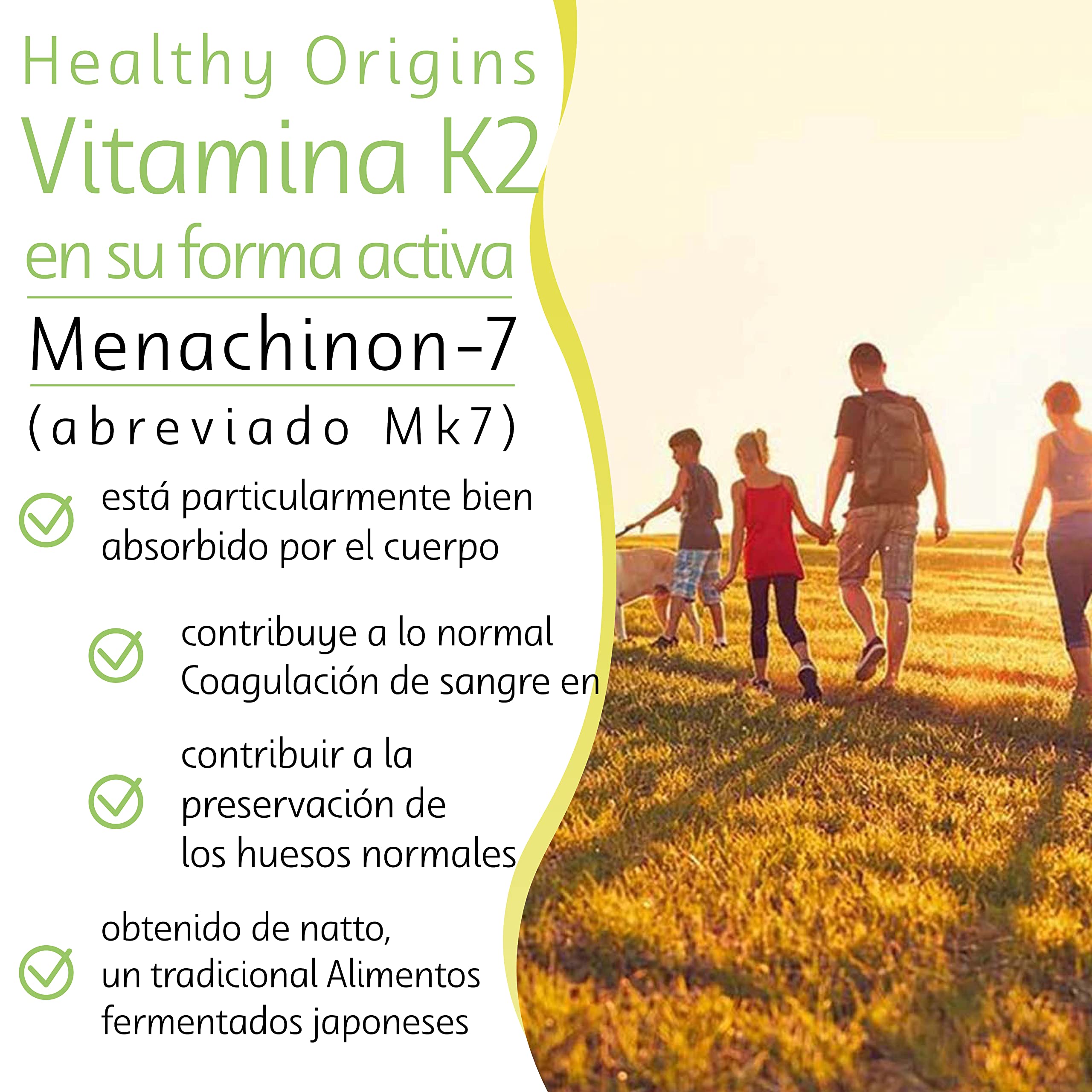 Healthy Origins, Vitamina K2 como MK7, 100mcg, 180 Cápsulas blandas vegetarianas, Probadas en Laboratorio, Altamente Dosificadas, Sin Gluten, Sin Soja, No GMO