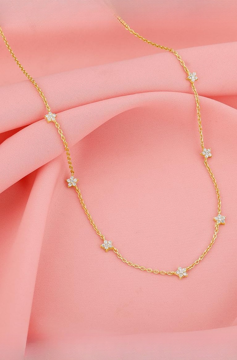 925 Anushka Sharma Golden Star Constellation Necklace |Necklace to Gifts for Women & Girls | With Certificate of Authenticity and 925 Stamp | 6 Months Warranty