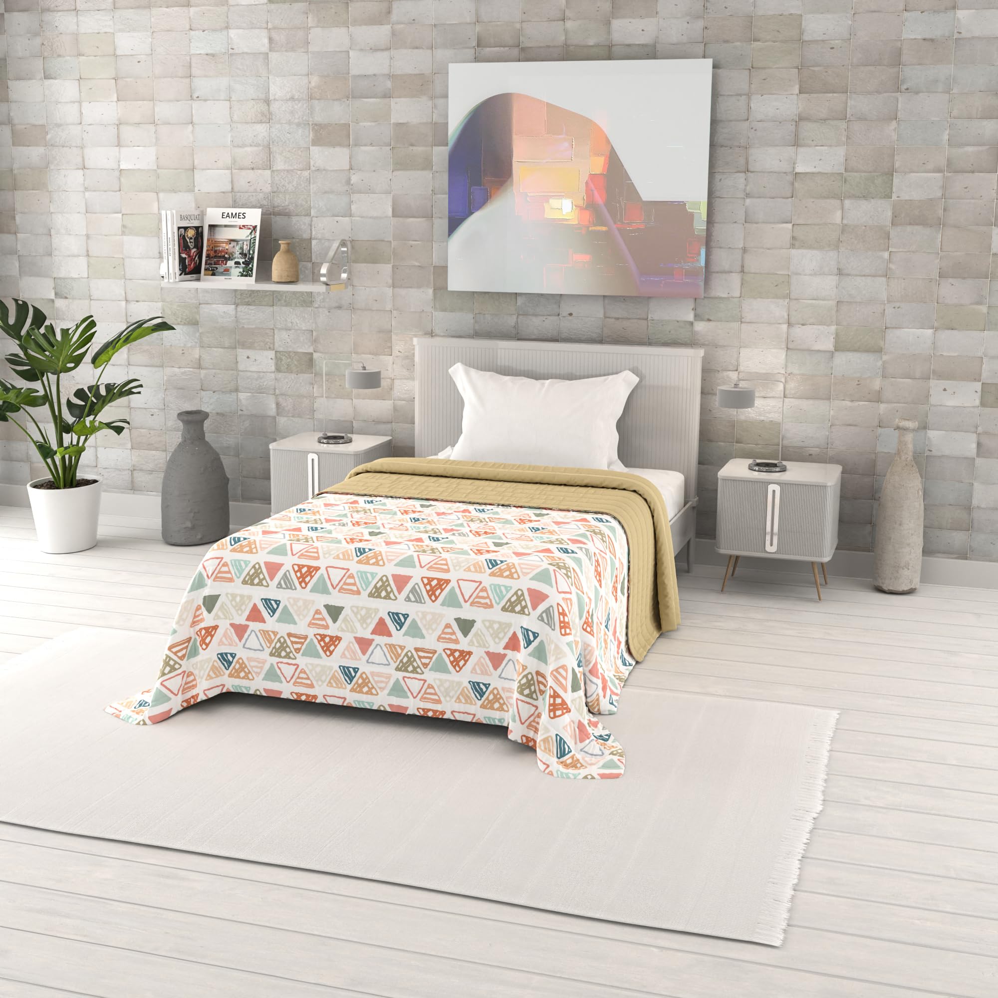 Italian Bed Linen Summer quilt FANTASY, Microfiber, Small Double 220x270cm, Different