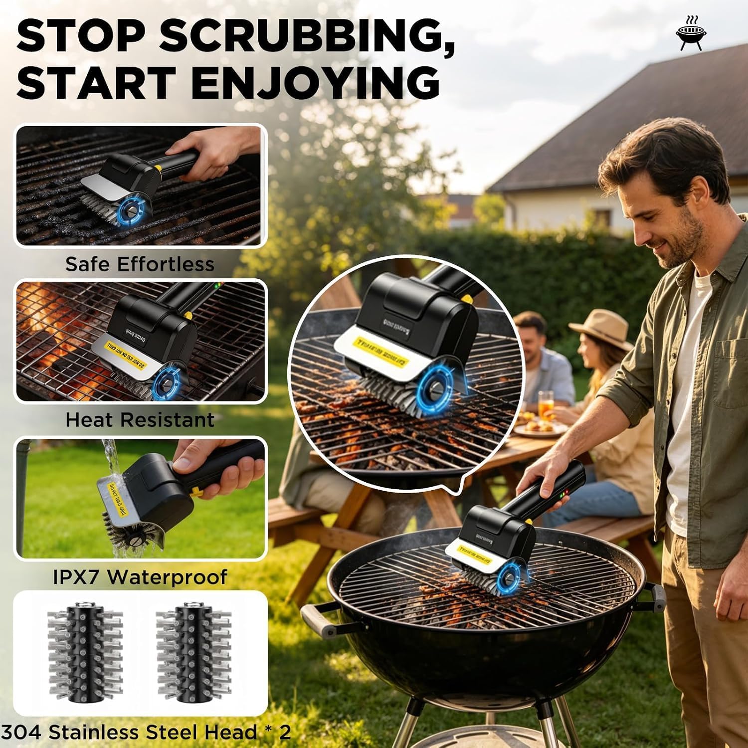Cordless Electric Grill Brush & BBQ Cleaner for Outdoor Grills image 4