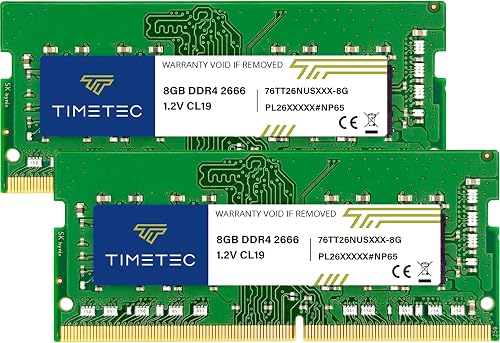 Timetec 16GB KIT (2x8GB) DDR4 2666MHz (PC4-2666V) PC4-21300 SODIMM Laptop RAM – 260-Pin 1.2V CL19 Non-ECC Unbuffered Memory Module for Laptop, Notebook, Mini PC, All-in-One - 3
